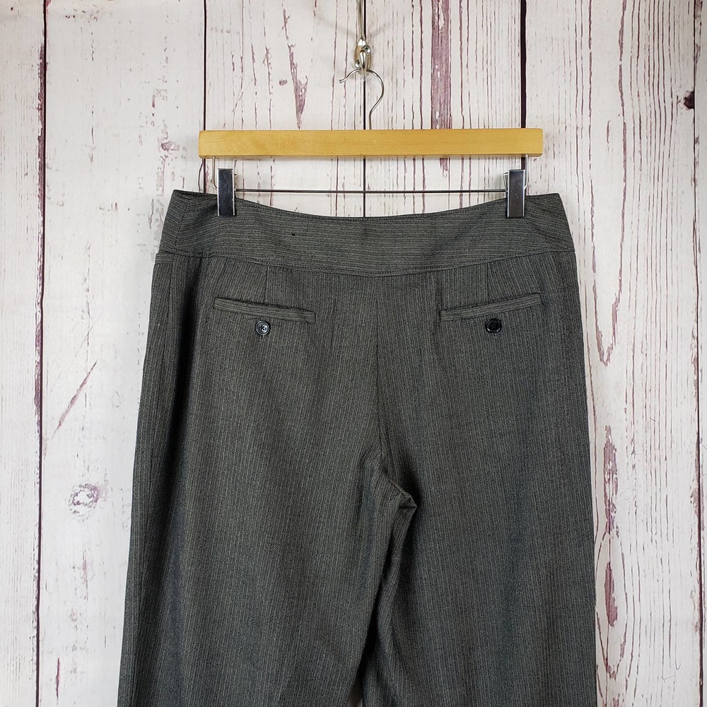 Apt. 9 Dress Pants Womens Size 10 Flat Front Striped Rayon Gray - Picture 8 of 9